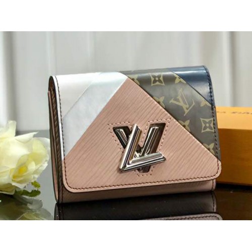 Replica Louis Vuitton Epi Leather Twist Compact Wallet White Pink